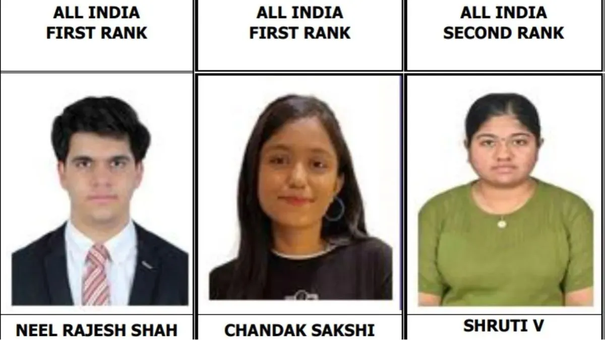 ICAI CA इंटर टॉपर्स लिस्ट 2026 जारी, नील राजेश शाह और चंदक साक्षी ने हासिल की AIR 1
