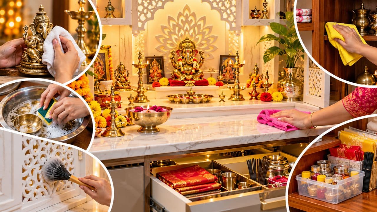 दिवाली पूजा रूम की सफाई के लिए आसान और स्मार्ट टिप्स